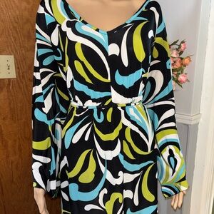 Studio 1940 Vibrant Abstract Swirl Tunic Top 22/24W